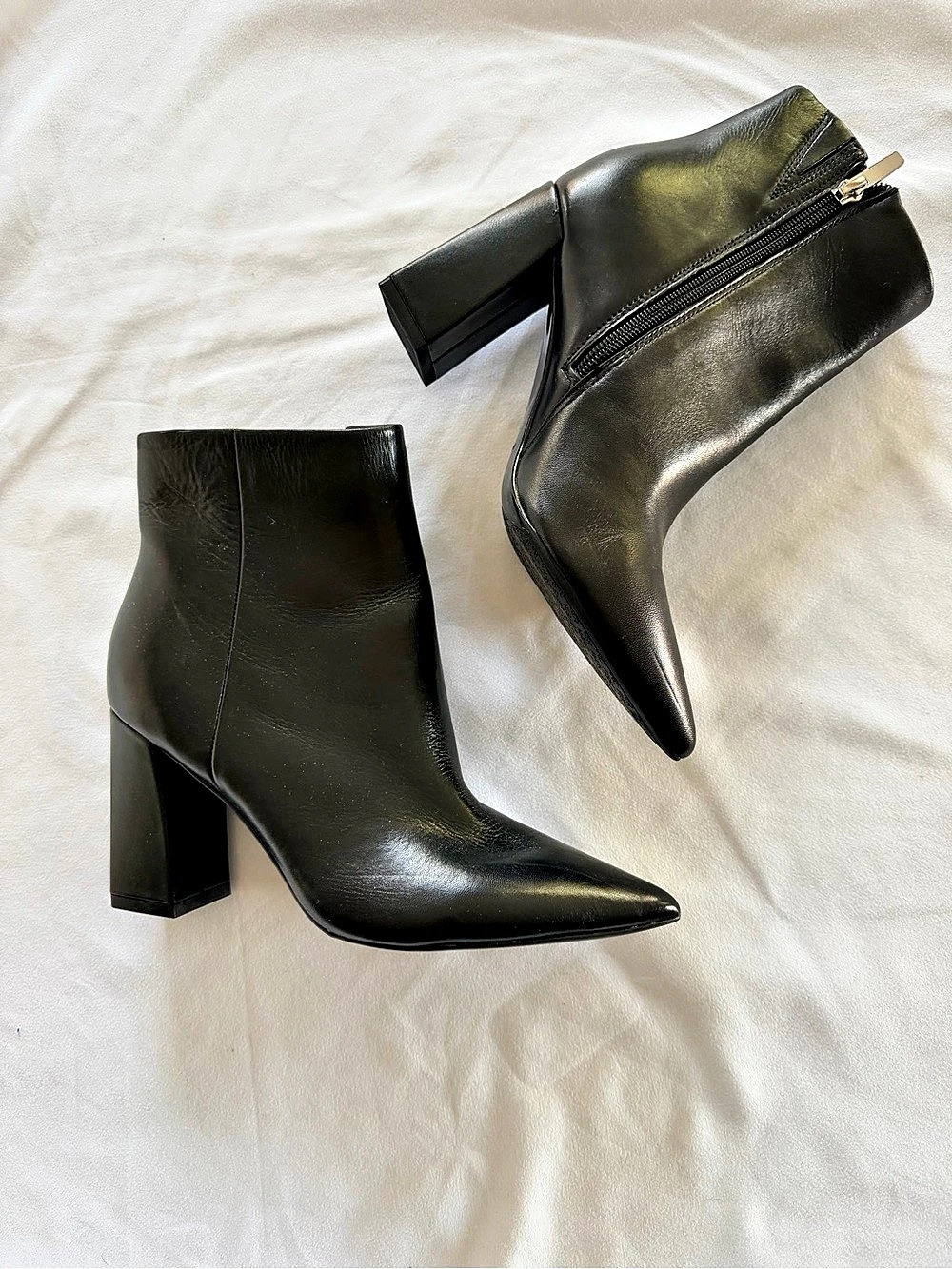 Marc Fisher Garina Black GenuineLeather Pointed Toe Ankle Boots Women’s Size 7
